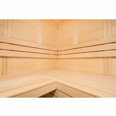 8kw ห้องซาวน่าอบไอน้ำแบบดั้งเดิมในร่ม Solid Nordic Spruce SS บานพับ