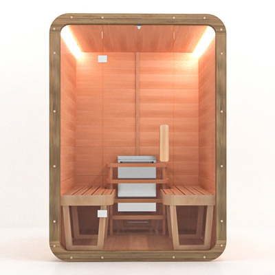 เทรนด์ดั้งเดิมแบบพกพาซาวน่า Solid Red Cedar Steam Sauna Room 2 Person