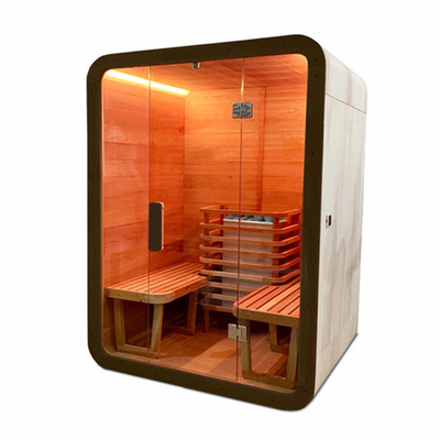 เทรนด์ดั้งเดิมแบบพกพาซาวน่า Solid Red Cedar Steam Sauna Room 2 Person